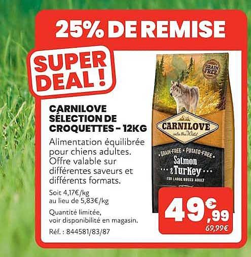 CARNILOVE SELECTION DE CROQUETTES - 12KG