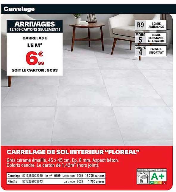CARRELAGE DE SOL INTERIEUR “FLOREAL”