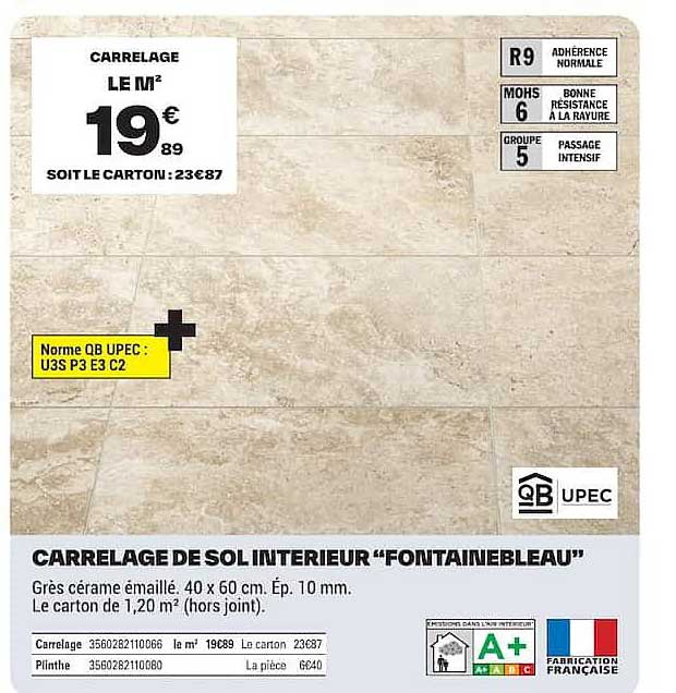 CARRELAGE DE SOL INTÉRIEUR “FONTAINEBLEAU”