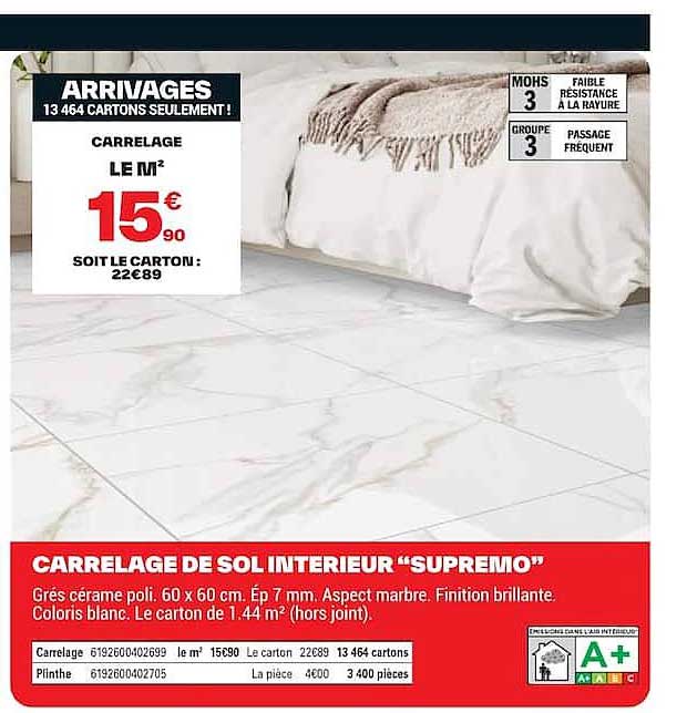 CARRELAGE DE SOL INTERIEUR “SUPREMO”