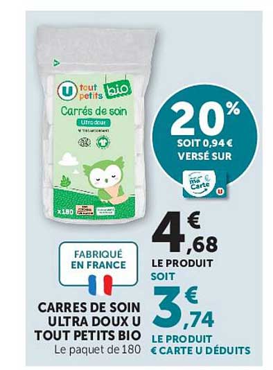 CARRES DE SOIN ULTRA DOUX U TOUT PETITS BIO