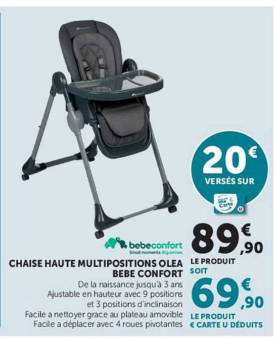 CHAISE HAUTE MULTIPOSITIONS OLEA BEBE CONFORT