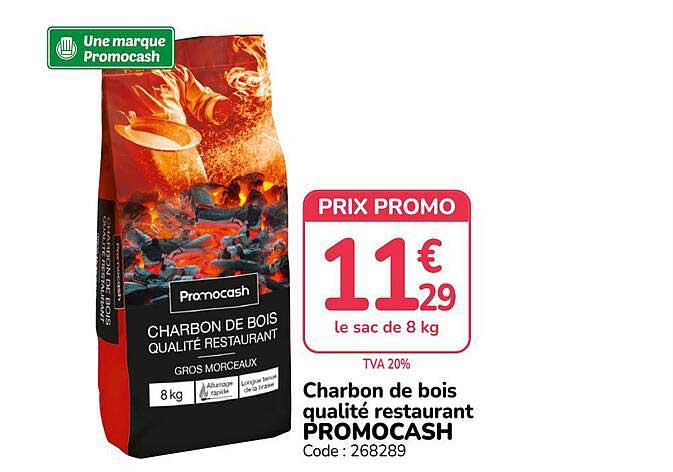 Charbon de bois qualité restaurant PROMOCASH