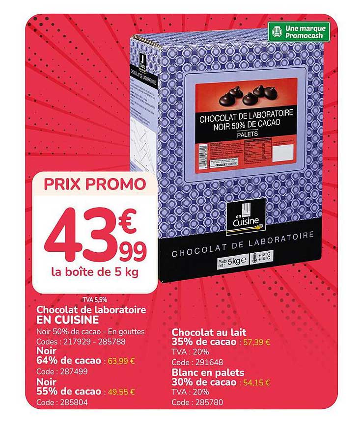 Chocolat de laboratoire EN CUISINE