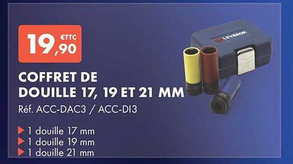 COFFRET DE DOUILLE 17, 19 ET 21 MM