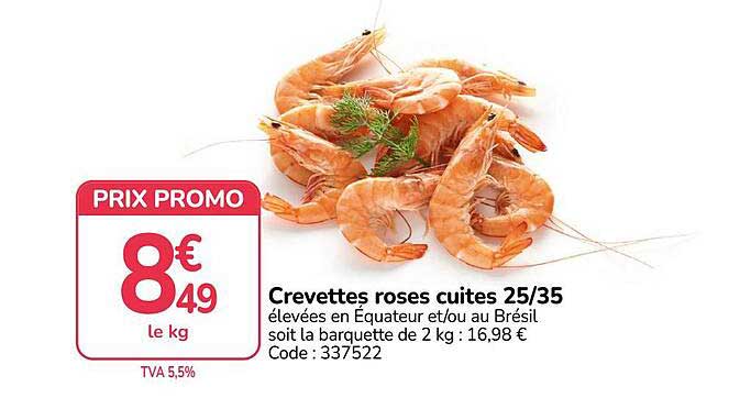 Crevettes roses cuites 25/35