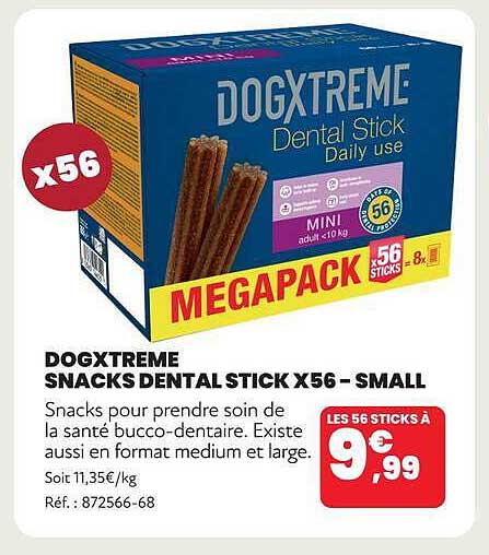 DOGXTREME SNACKS DENTAL STICK X56 – SMALL