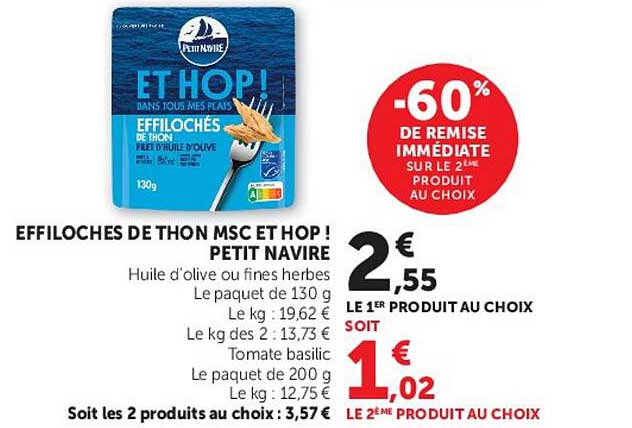 EFFILCHES DE THON MSC ET HOP ! PETIT NAVIRE