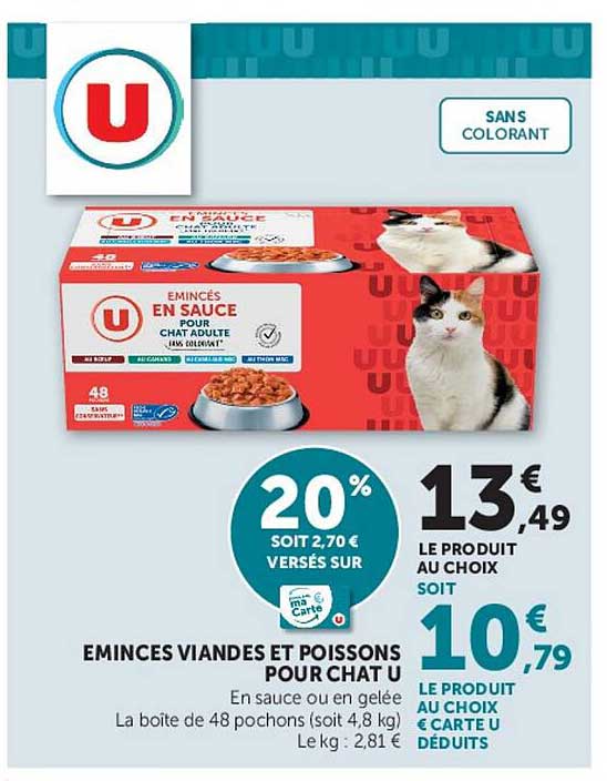 EMINCES VIANDES ET POISSONS POUR CHAT U