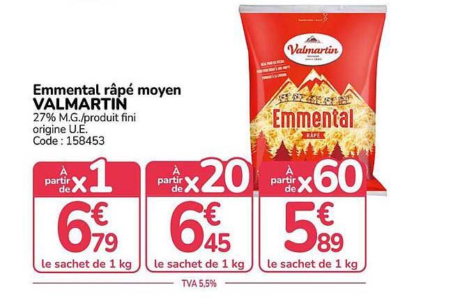 Emmental râpé moyen VALMARTIN