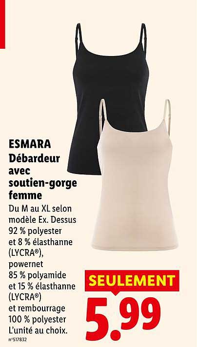 ESMARA Débardeur avec soutien-gorge femme