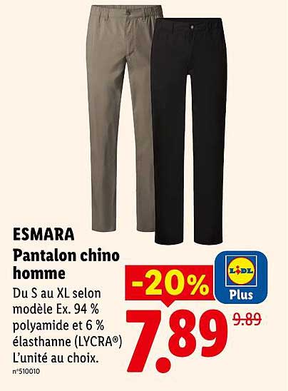 ESMARA Pantalon chino homme