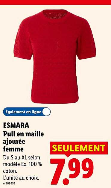 ESMARA Pull en maille ajourée femme