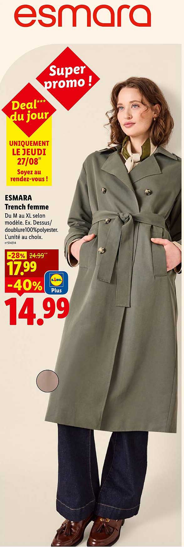 ESMARA Trench femme