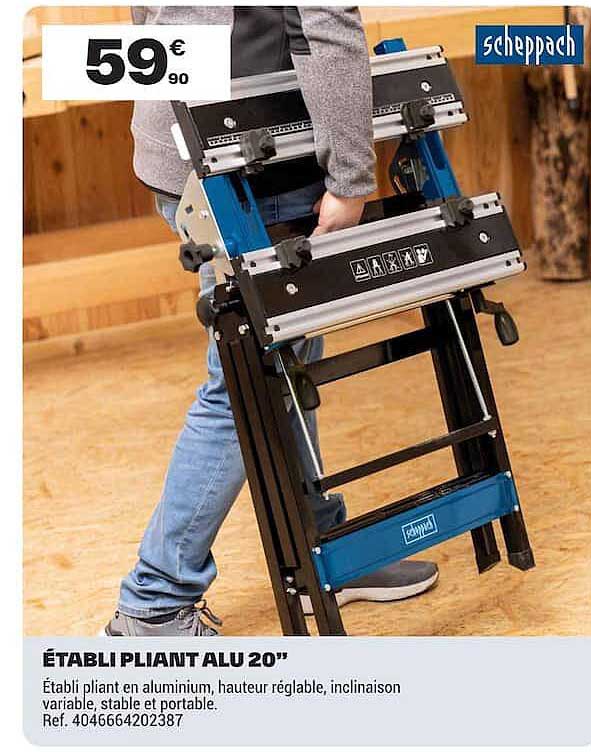 ÉTABLI PLIANT ALU 20''