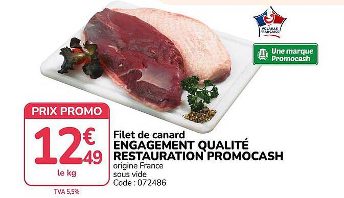 Filet de canard ENGAGEMENT QUALITÉ RESTAURATION PROMOCASH
