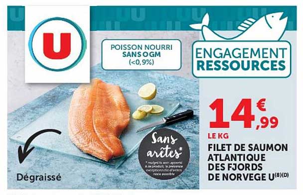 FILET DE SAUMON ATLANTIQUE DES FJORDS DE NORVEGE U (8/D)