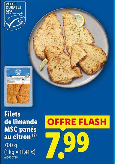 Filets de limande MSC panés au citron