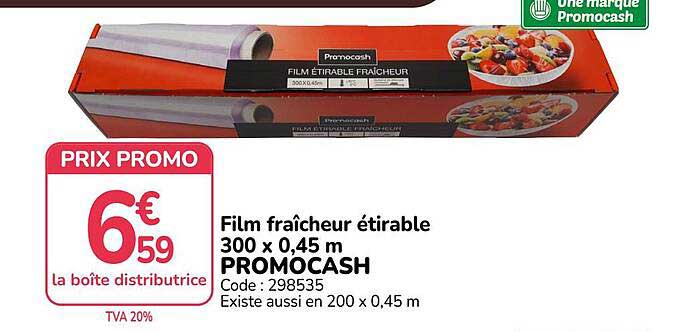 Film fraîcheur étirable 300 x 0,45 m PROMOCASH
