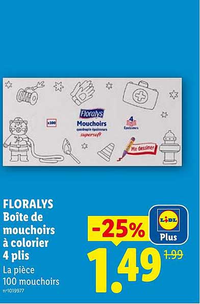FLORALYS Boîte de mouchoirs à colorier 4 plis