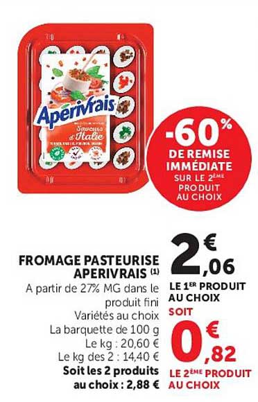 FROMAGE PASTEURISE APERIVRAIS