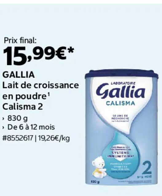 GALLIA Lait de croissance en poudre Calisma 2
