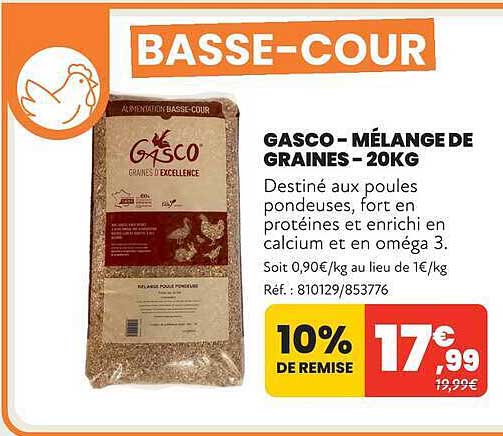 GASCO – MÉLANGE DE GRAINES – 20KG