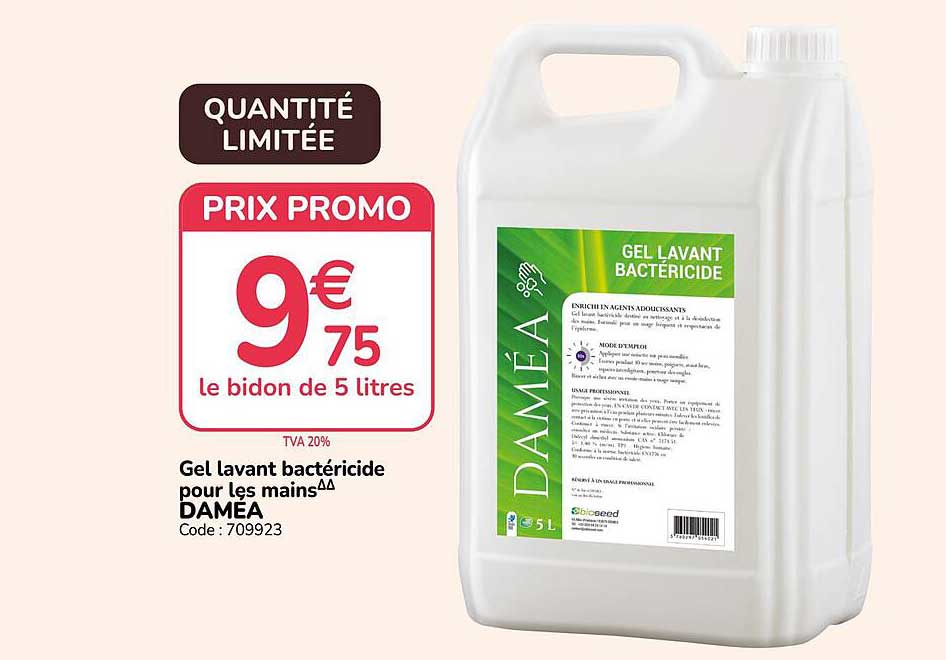 Gel lavant bactéricide pour les mains DAMEA