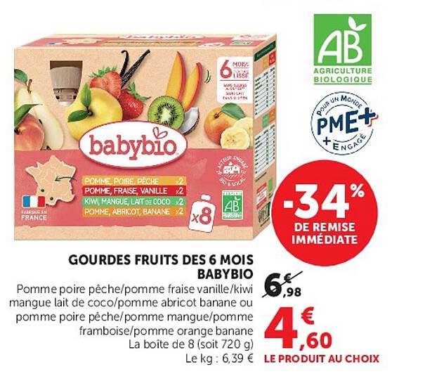GOURDES FRUITS DES 6 MOIS BABYBIO