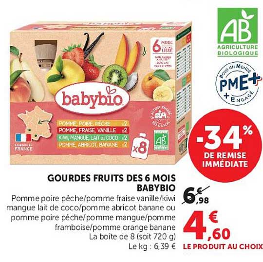 GOURDES FRUITS DES 6 MOIS BABYBIO