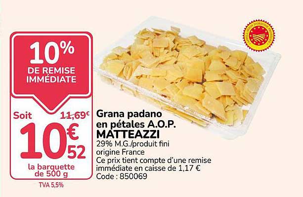 Grana padano en pétales A.O.P. MATTEAZZI