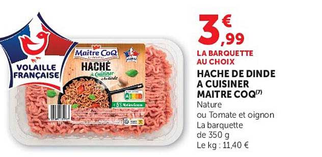 HACHE DE DINDE A CUISINER MAITRE COQ