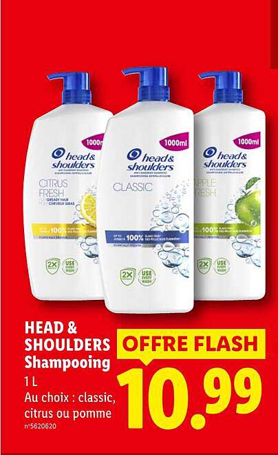 HEAD & SHOULDERS Shampoing 1 L Au choix : classic, citrus ou pomme