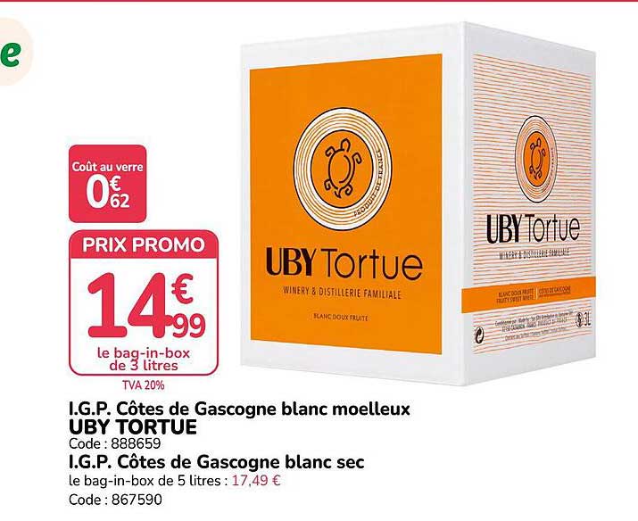 I.G.P. Côtes de Gascogne blanc moelleux UBY TORTUE