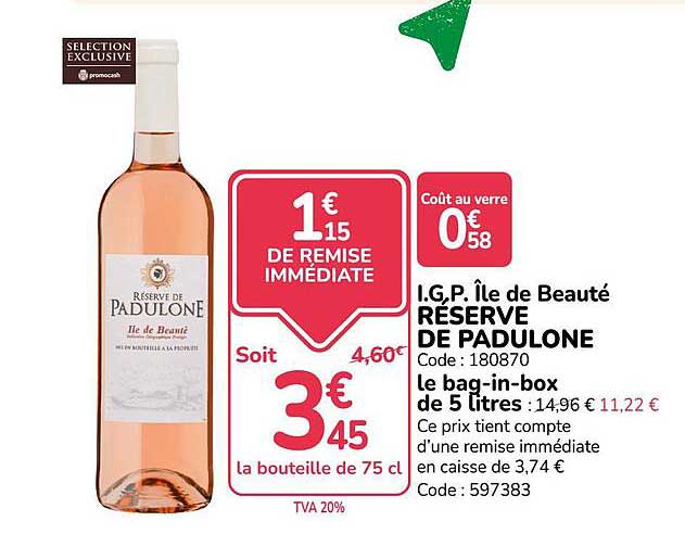 I.G.P. Île de Beauté RÉSERVE DE PADULONE le bag-in-box de 5 litres