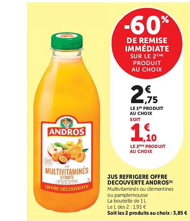 JUS REFRIGERE OFFRE DECOUVERTE ANDROS