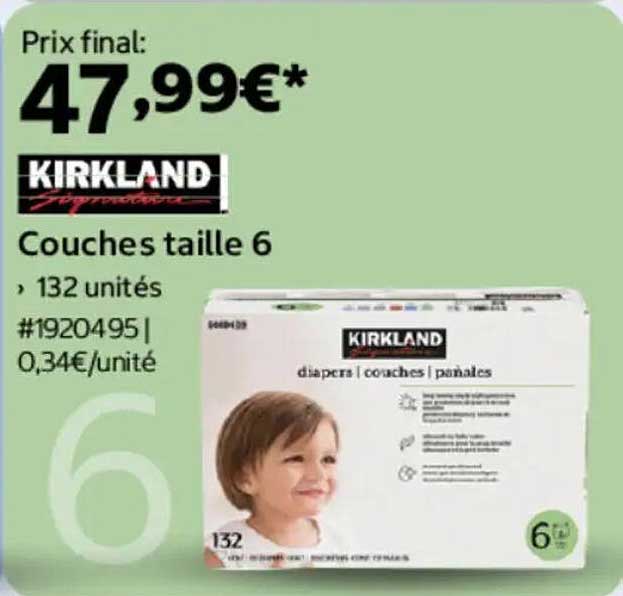KIRKLAND Couches taille 6