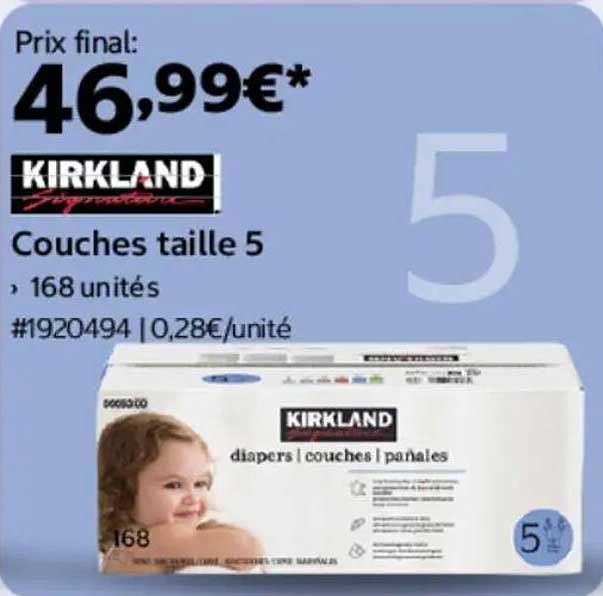 KIRKLAND Signature Couches taille 5