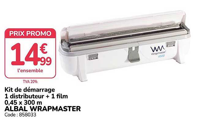 Kit de démarrage distributeur + 1 film 0,45 x 300 m ALBAL WRAPMASTER