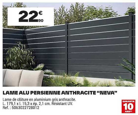 LAME ALU PERSIENNE ANTHRACITE “NEVA”