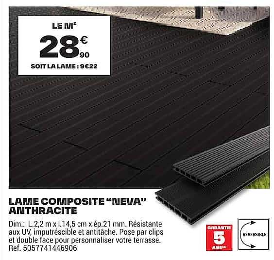 LAMME COMPOSITE “NEVA” ANTRACITE