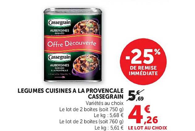 LEGUMES CUISINES A LA PROVENCALE CASSEGRAIN