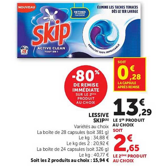 LESSIVE SKIP(A) Variétés au choix