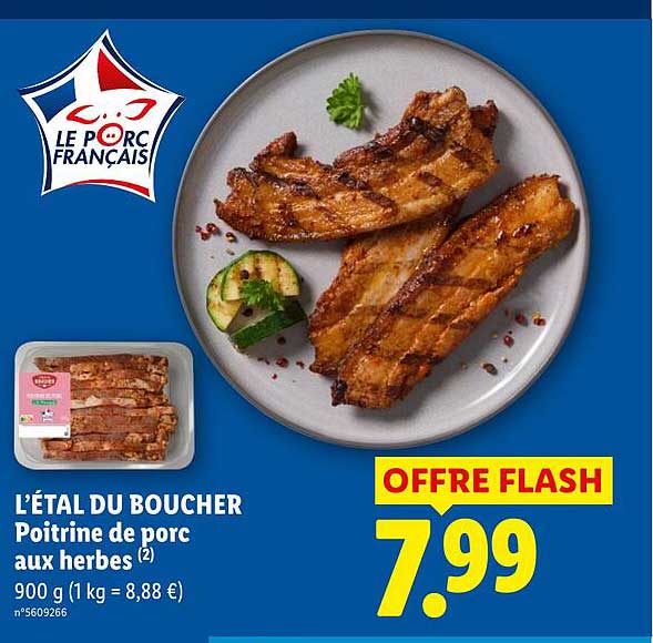 L’ÉTAL DU BOUCHER Poitrine de porc aux herbes