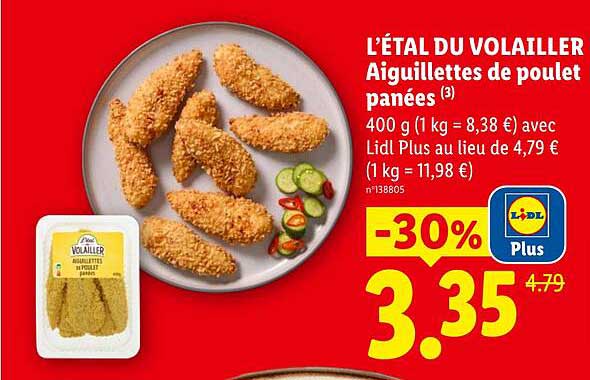 L’ÉTAL DU VOLAILLER Aiguillettes de poulet panées (3)