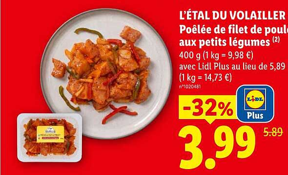 L’ÉTAL DU VOLAILLER Poêlée de filet de poulet aux petits légumes (2)