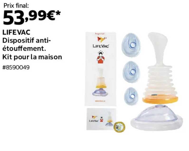 LIFEVAC Dispositif anti-étouffement. Kit pour la maison