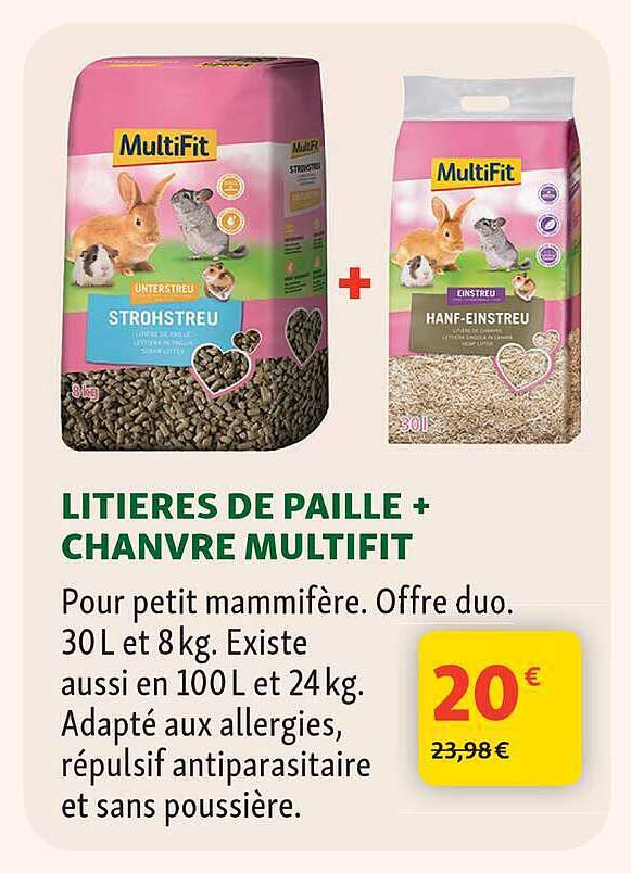 LITIERES DE PAILLE + CHANVRE MULTIFIT