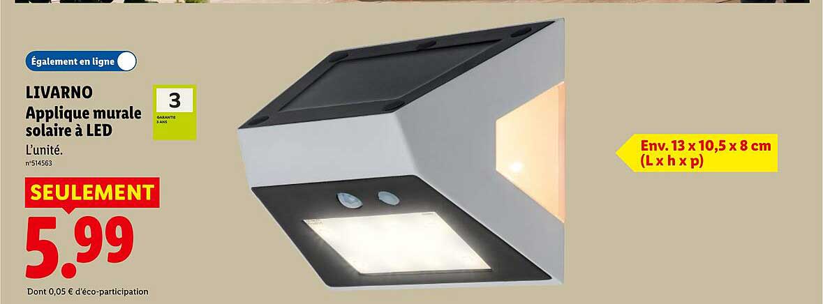 LIVARNO Applique murale solaire à LED