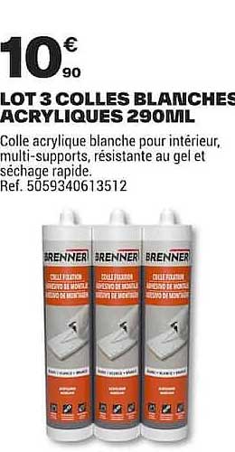 LOT 3 COLLES BLANCHES ACRYLIQUES 290ML